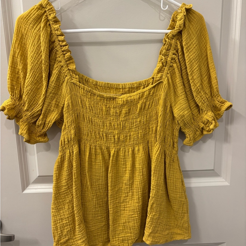 Yellow Ruffled Women's Top - Picture 2 of 4